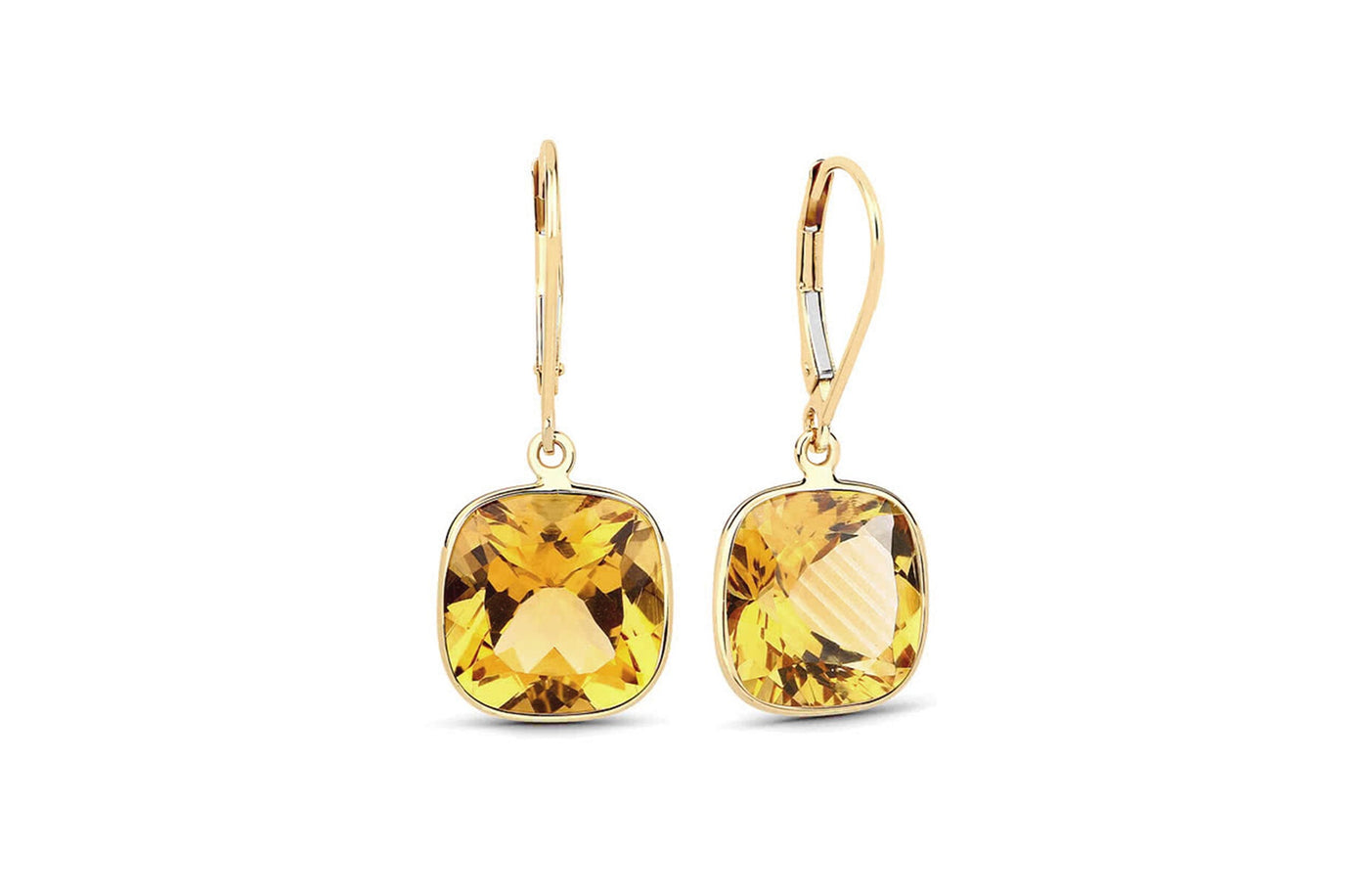 Citrine Drop Earrings in Yellow Gold | 12.77ctw