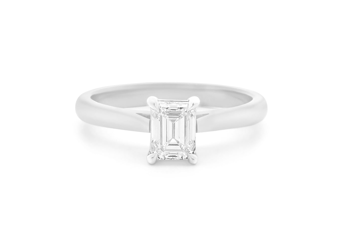 Alice: Emerald Cut Diamond Solitaire Ring