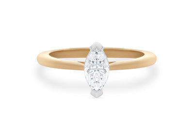 Alice: Marquise Cut Diamond Solitaire Ring