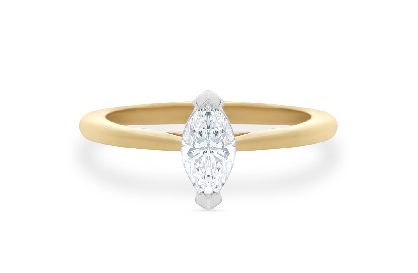 Alice: Marquise Cut Diamond Solitaire Ring