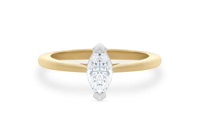 Alice: Marquise Cut Diamond Solitaire Ring