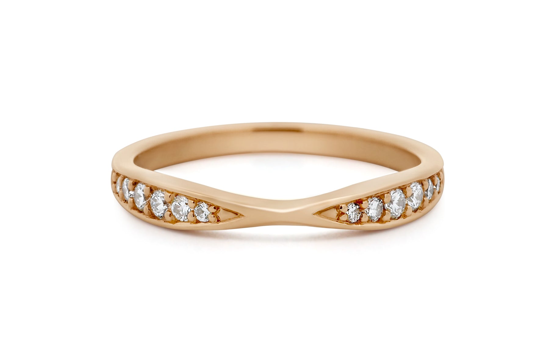 Brilliant Cut Diamond Set Cinched Ring