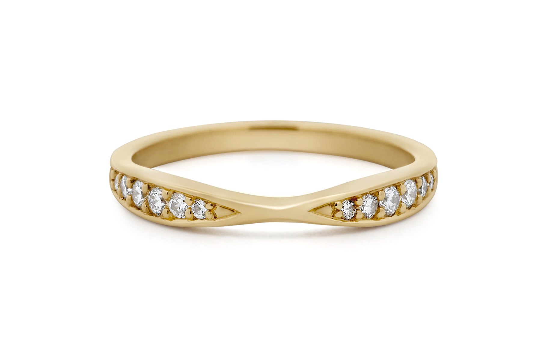 Brilliant Cut Diamond Set Cinched Ring