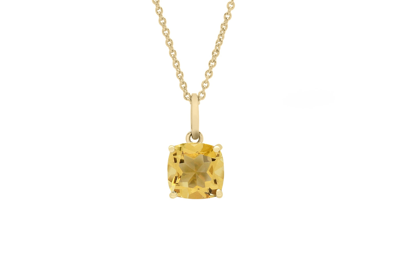 Citrine Solitaire Pendant in Yellow Gold | 1.98ct