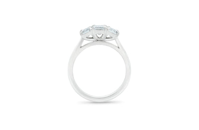 Harmony: Emerald Cut Diamond Three Stone Ring