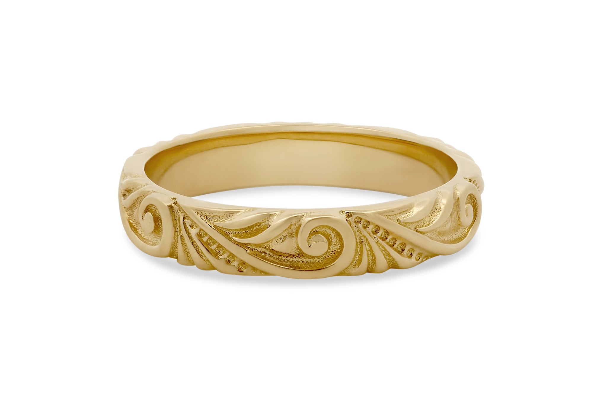 Engraved Filigree Patterned Ring – The Village Goldsmith
