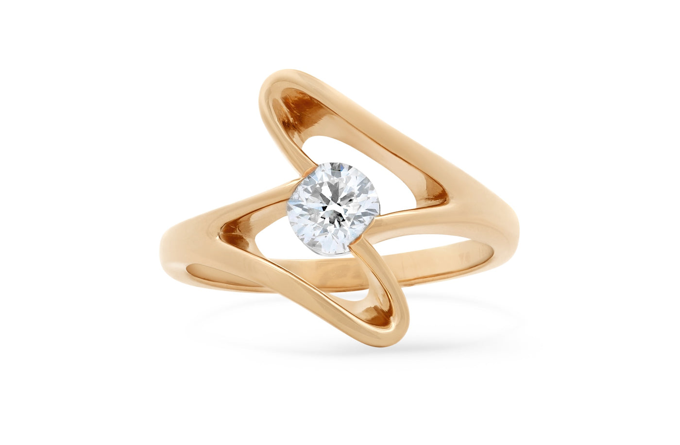 Fluvial: Brilliant Cut Diamond Ring