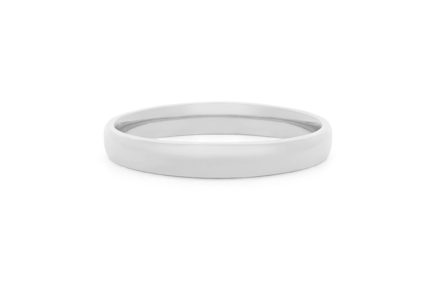 Classic Fine Light Dome Band in White Gold