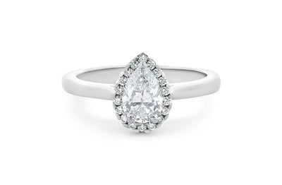 Luminous: Pear Cut Diamond Halo Ring