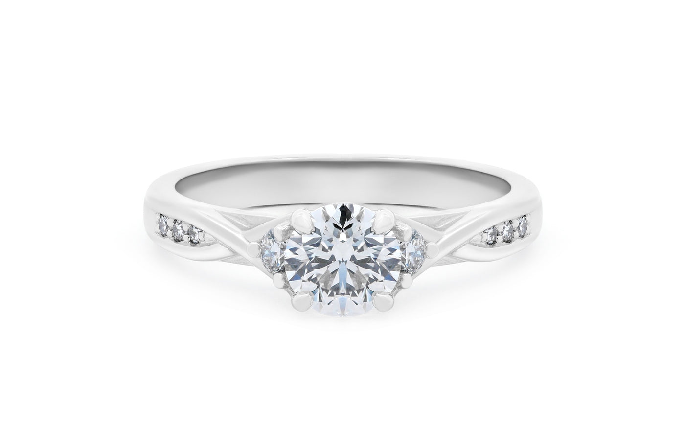 Pirouette: Brilliant Cut Diamond Solitaire Ring