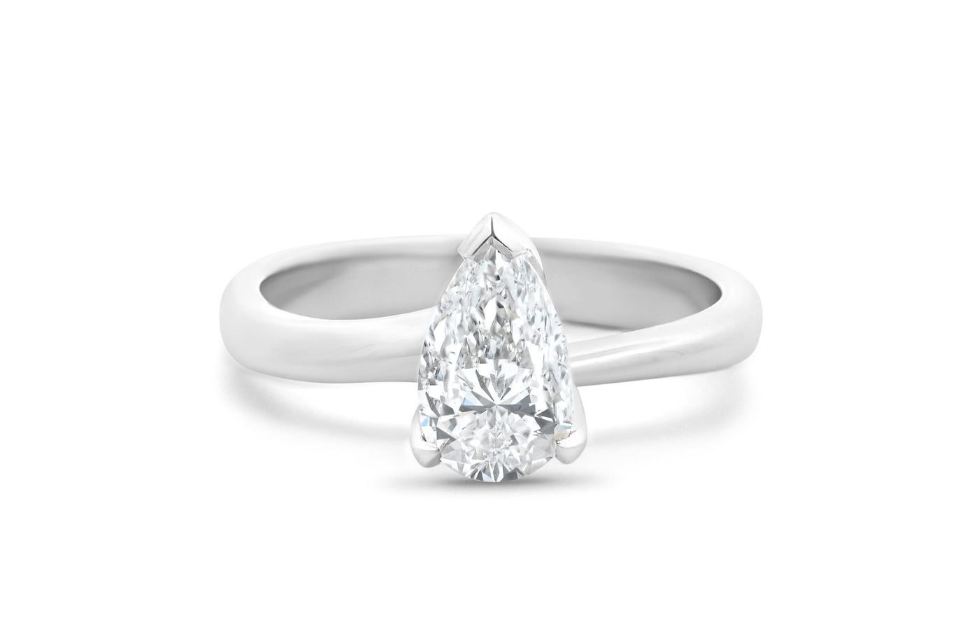 Silhouette: Pear Cut Diamond Solitaire Ring