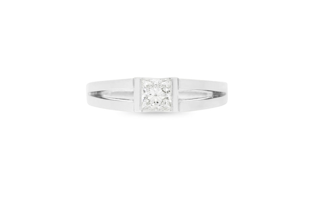 Inspired Collection, Princess Cut Diamond, Princess Diamond Engagement Ring, Diamond Engagement Ring, Wellington Jeweller, Engagement Ring, Engagement Ring, Gold Ring, Platinum Ring, Jewellery, Jewelry, contemporary, modern, specialist, 18k, 18ct white gold, square cut diamond 