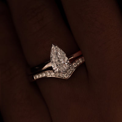 Silhouette: Pear Cut Diamond Solitaire Ring