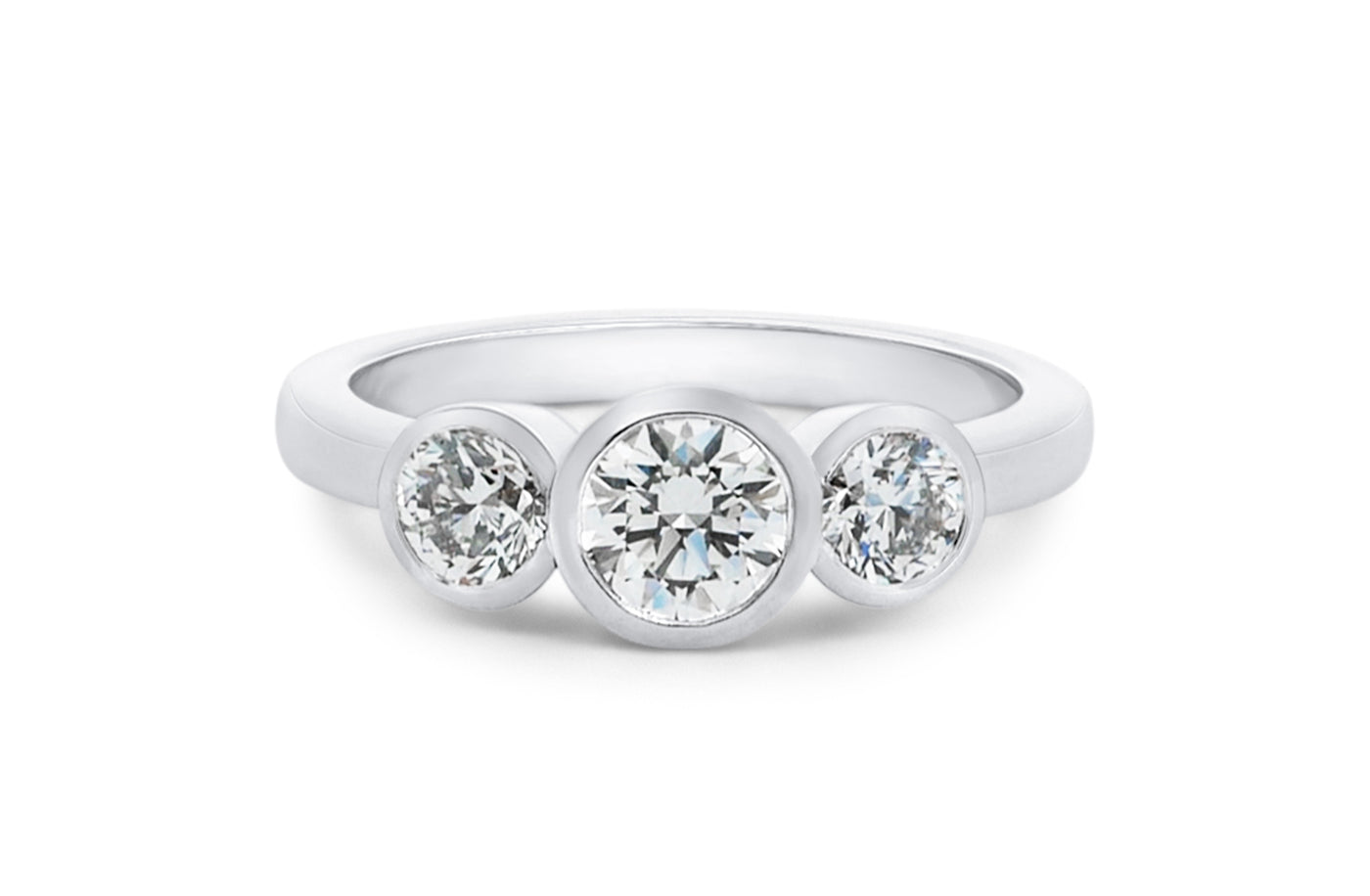 Trinity: Brilliant Cut Diamond Three Stone Ring