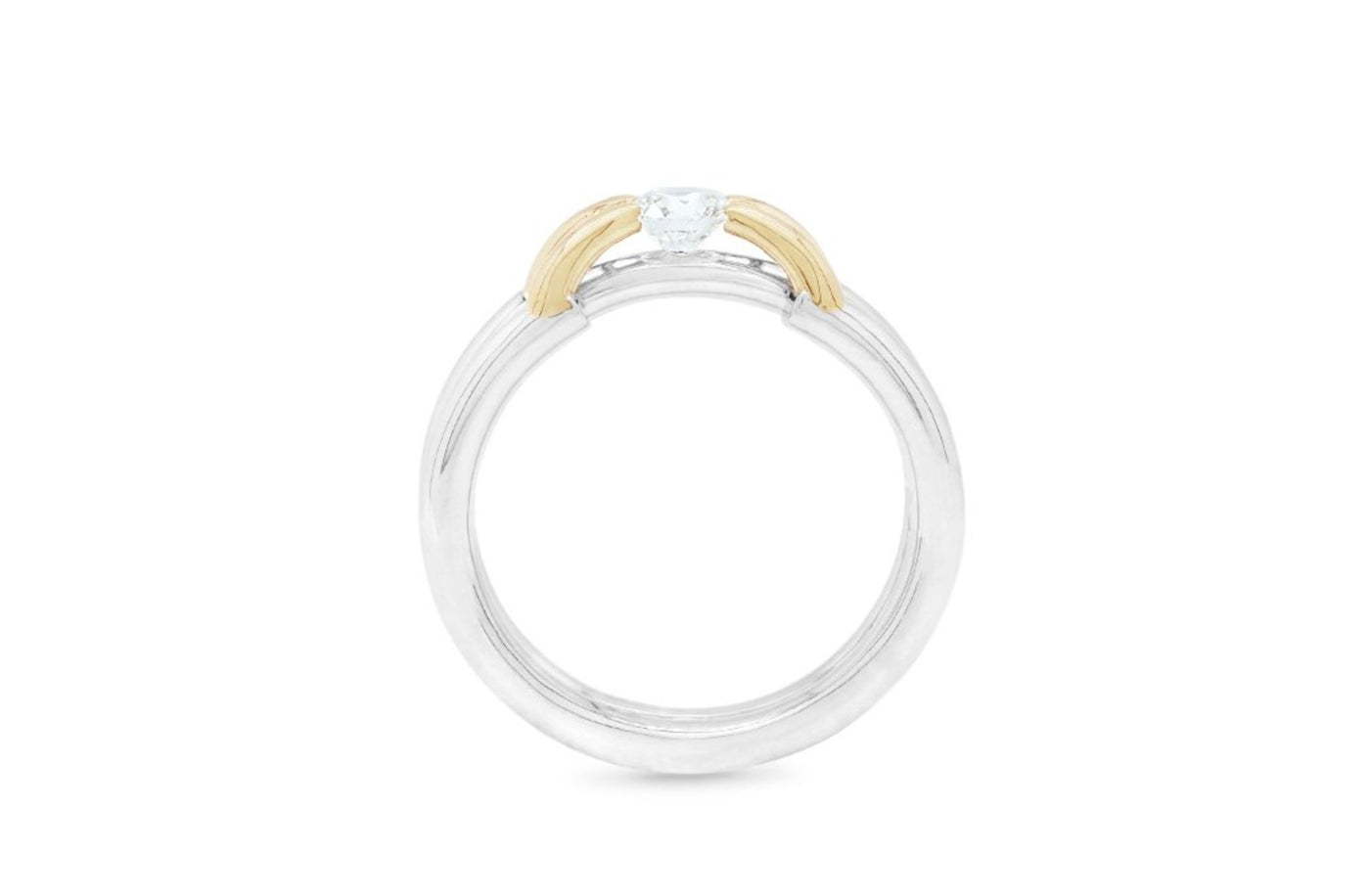 Inspired Collection, Tusk, Elephant, Platinum, 18k, 18ct, White gold yellow gold, brilliant cut, round cut, specialist, contemporary, modern, jewellery, jewelry, engagement ring, ring design, inspired design, tension setting 