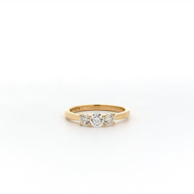 Petite: Brilliant Cut Diamond Three Stone Ring