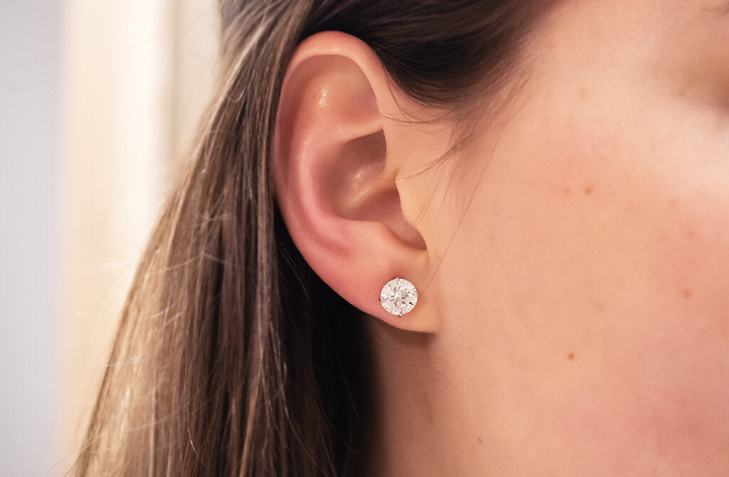 Brilliant Cut Diamond Claw Set Stud Earrings The Village Goldsmith