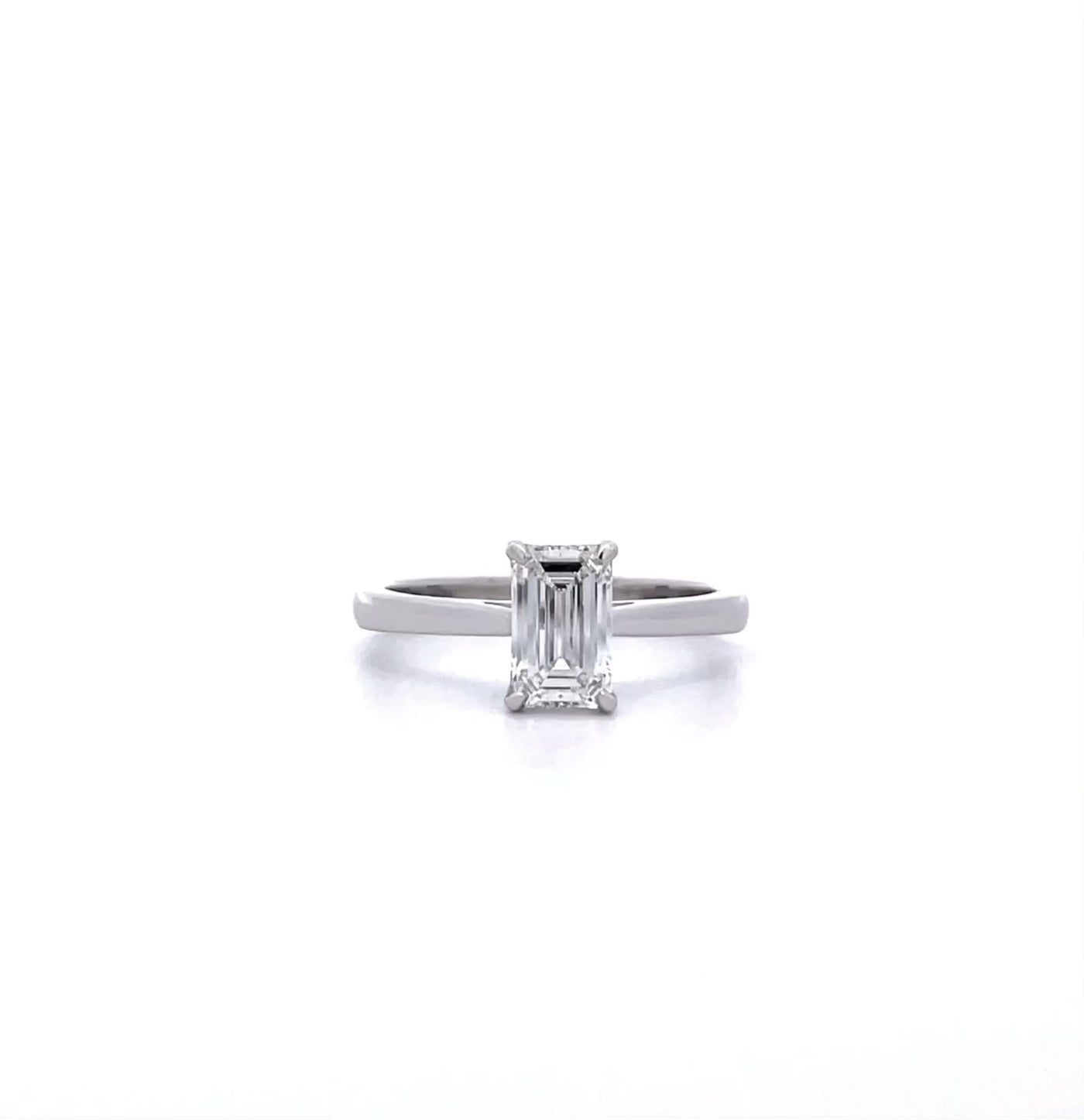 Alice: Emerald Cut Diamond Solitaire Ring