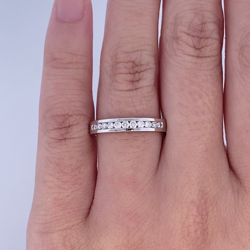 Round Solitaire Diamond Ring with Princess Band - Nathan Alan Jewelers