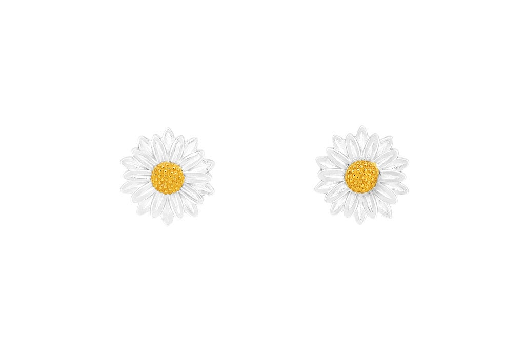 Double Petal Daisy Stud Earrings