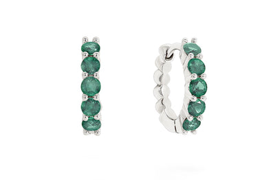 Emerald Claw Set Huggie Earrings in Gold | 0.34ctw