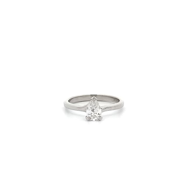 Silhouette: Pear Cut Diamond Solitaire Ring