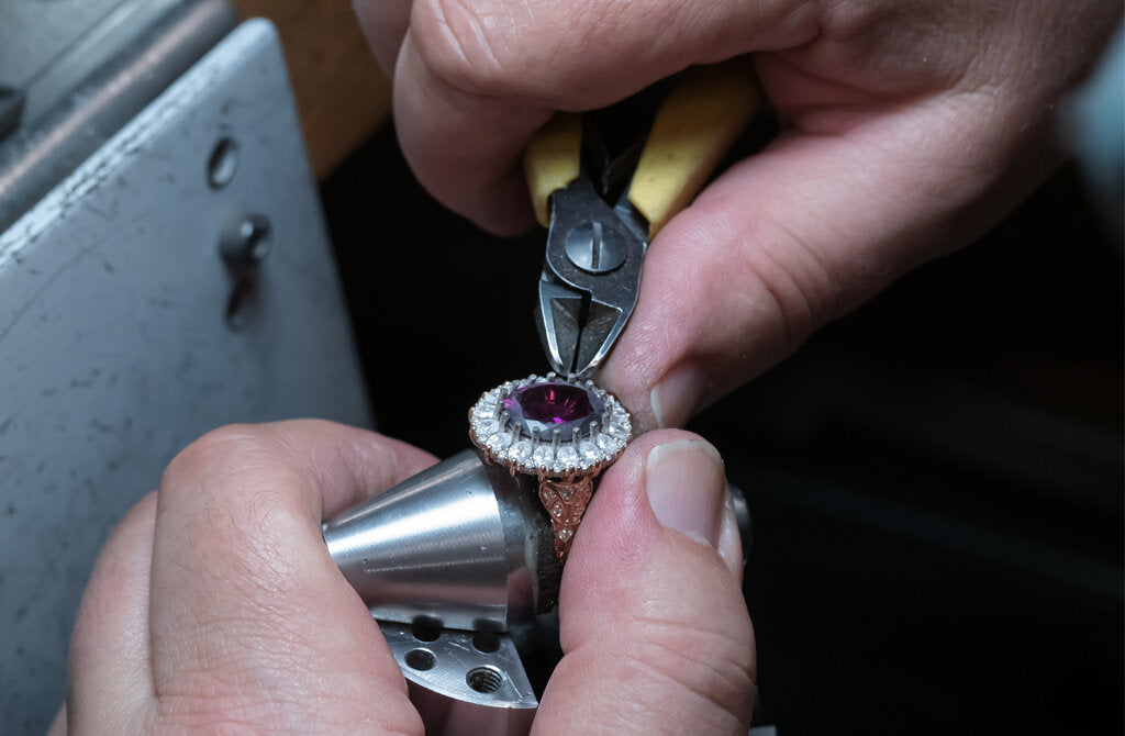 Malaia Garnet and Diamond Ring