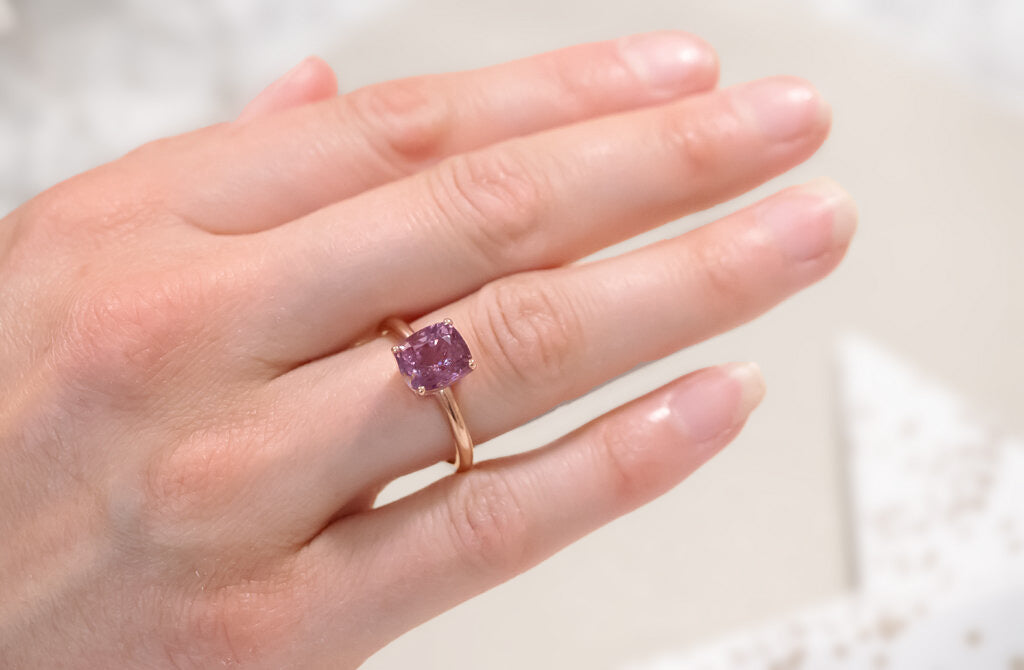 Purple spinel engagement ring online