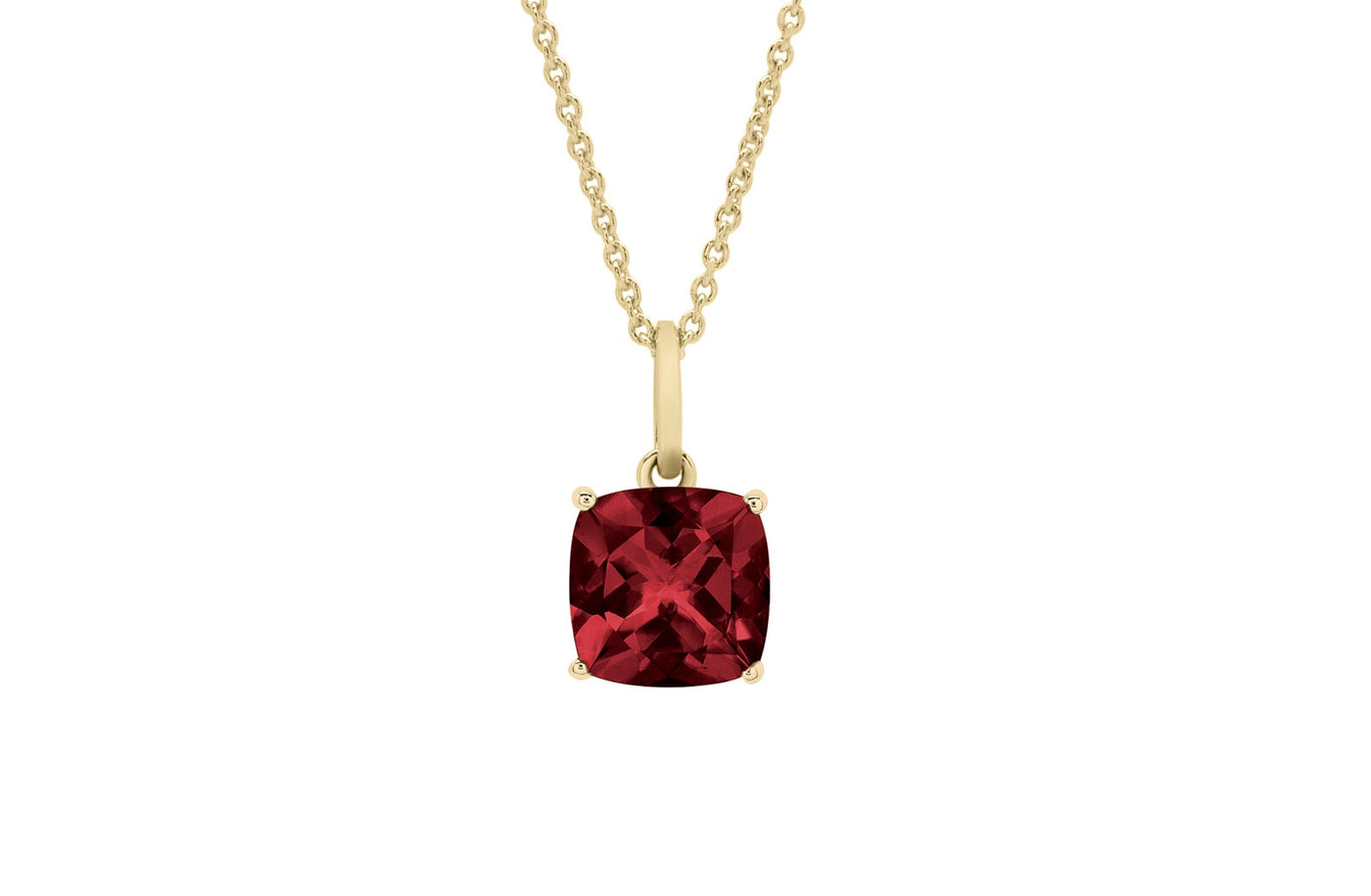 Garnet Solitaire Pendant in Yellow Gold | 2.30ct